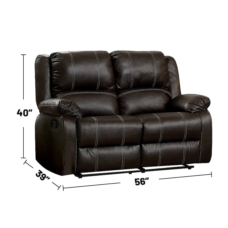 Synthetic Leather Upholstered Manual Motion Loveseat