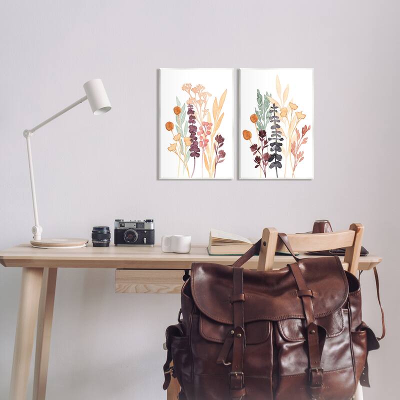 Stupell Woodland Botanical Herb Sprigs 2 Piece Set Wall Plaque, Design By Annie Warren