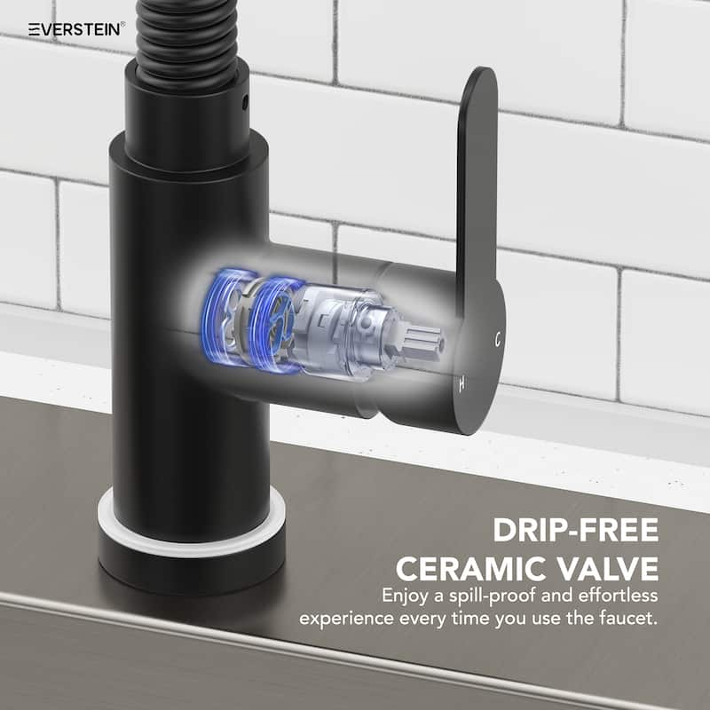 Kitchen Sink Faucet with Pulldown Sprayer Single Handle Spring Pulldown Kitchen Faucet