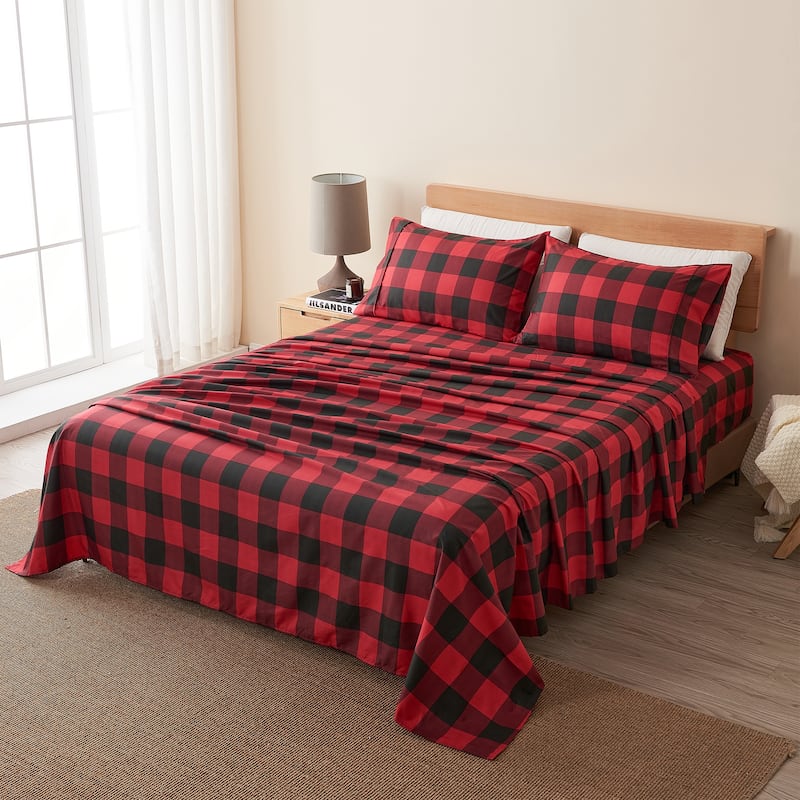 Linery & Co. Ultra-Soft Brushed Holiday-Printed Microfiber Sheet Set