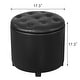 preview thumbnail 22 of 49, Adeco Faux Leather Round Storage Ottoman with Tufted