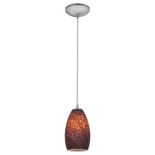 Access Lighting Champagne - Glass Pendant - 1-Light Pendant - Cord - Brown Stone Glass Shade - Replaceable LED