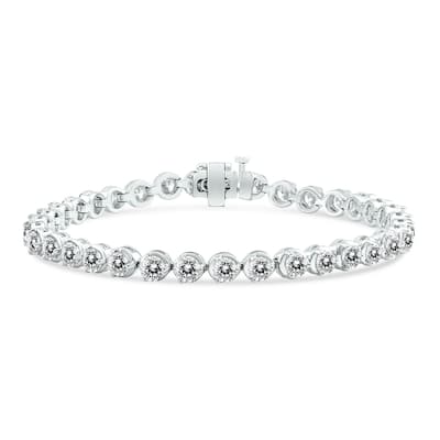 Marquee 7 Carat TW Classic Diamond Tennis Bracelet in 14K White Gold