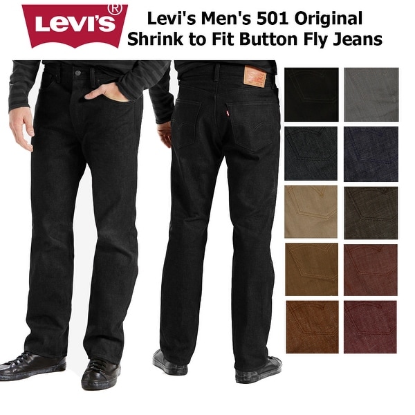 mens levis 501 button fly straight leg jeans
