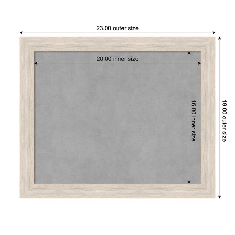 Amanti Art Hardwood White Wash Narrow Framed Magnetic Board - Board Size 20x16
