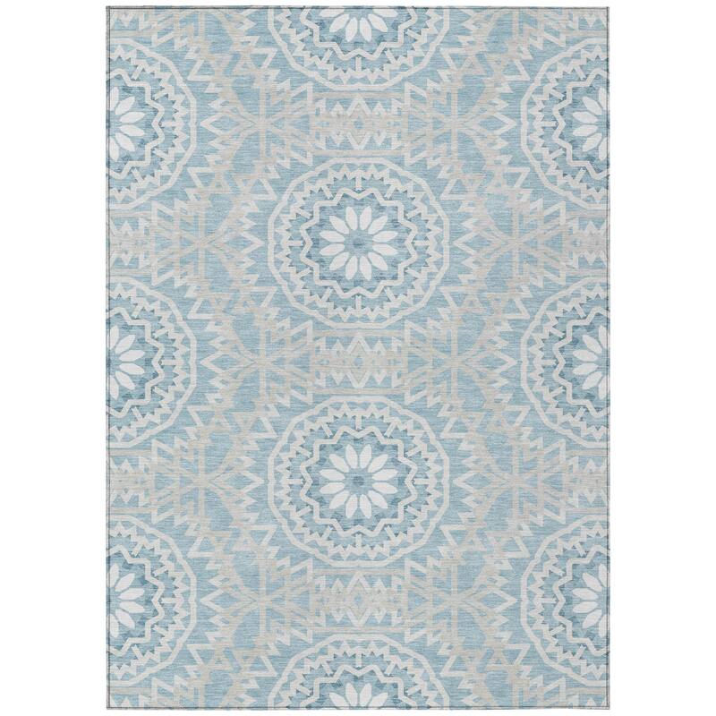 Machine Washable Indoor/ Outdoor Chantille Moroccan Boho Rug