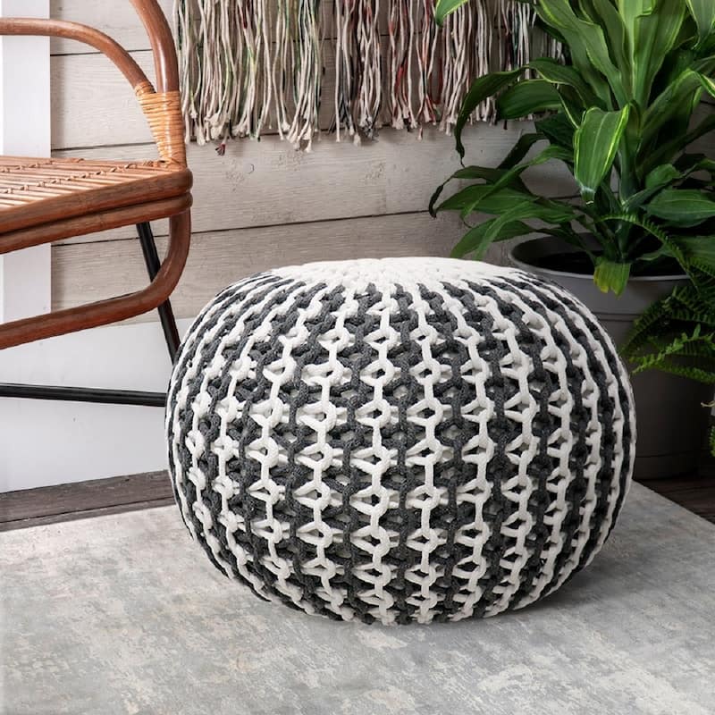 Pasargad Home Santorini Cotton Pouf