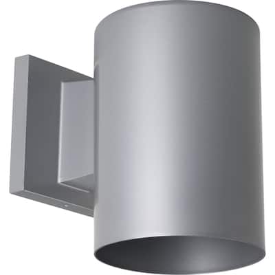 5" Metallic Gray LED Outdoor Wall Cylinder - 8.870" x 9.000" x 6.500"