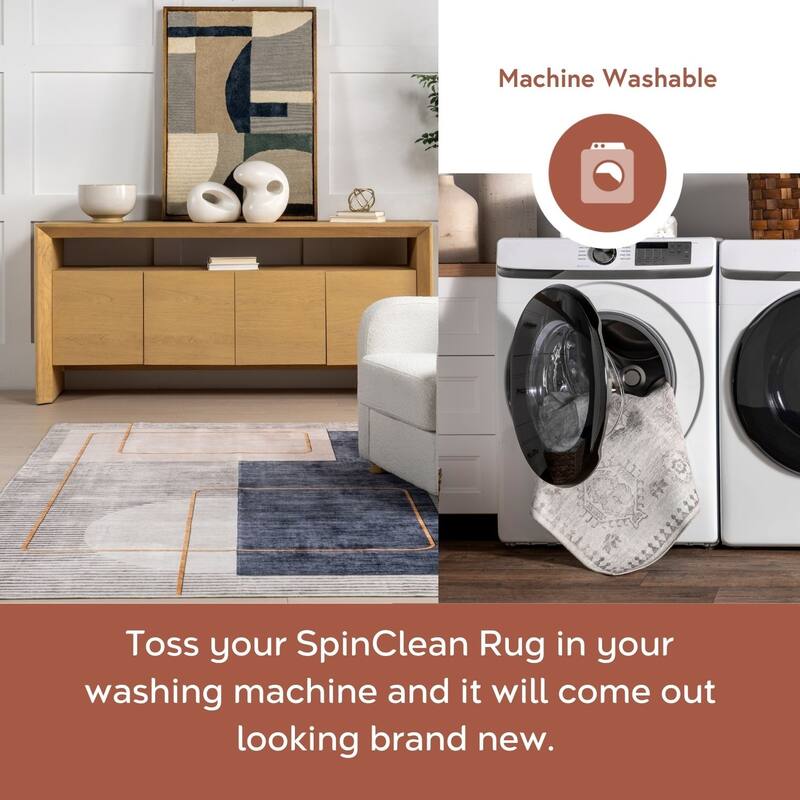 Nuloom Maja SpinClean Modern Abstract Machine Washable Area Rug