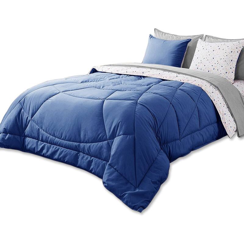 KASENTEX 5 or 7 Piece Bed in A Bag Microfiber Down Alternative Comforter Bedding Set with Sheets and Pillow Cases All Season