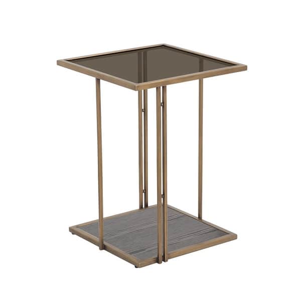 slide 2 of 10, Emma Ash & Glass Side Table by Inspire Me! Home Decor Brown