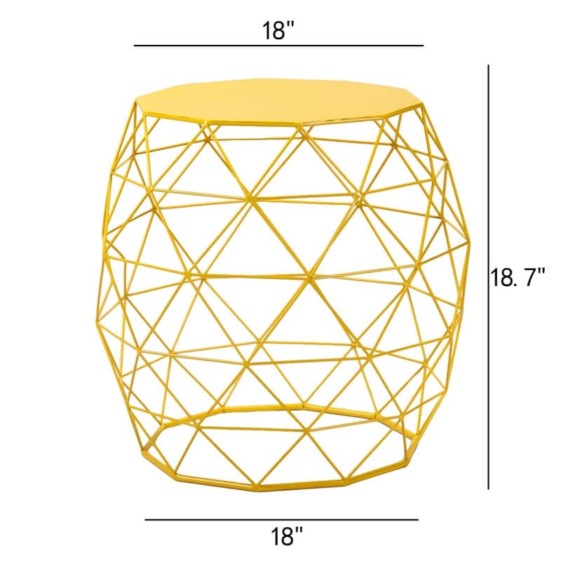 Adeco Accents Geometric Iron Side Table