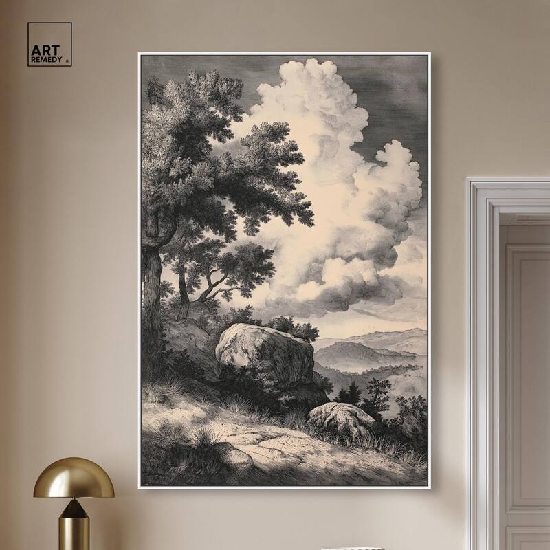 Chiaroscuro Cliffs Canvas by Art Remedy