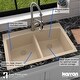 preview thumbnail 55 of 67, Karran Drop-in Quartz 33 in. Double Bowl 50/50 Kitchen Sink Kit