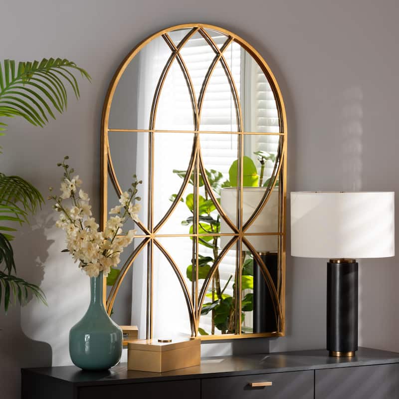 Celerina Modern Gold Finished Metal Accent Wall Mirror