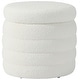 preview thumbnail 1 of 10, Bayville 16" Tall Sherpa Round Ottoman With Storage Cream