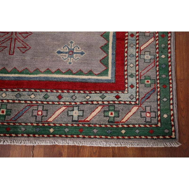Kazak Oriental Accent Rug Handmade Wool Carpet - 4'3" x 5'8"