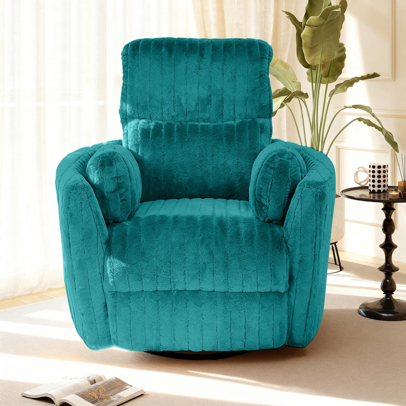 Rossetta Swivel Rocking Glider Power Recliner Chair with 24" Wide Seat & Type-C & USB Ports - Dark Teal