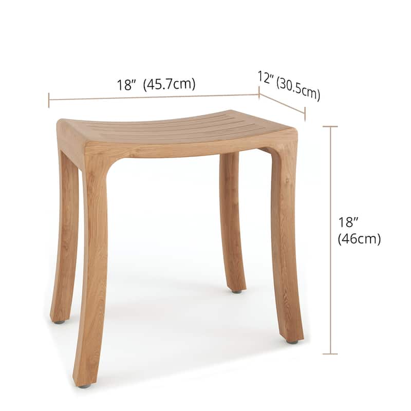 Patented Asia Curve Teak Shower Bench