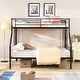preview thumbnail 2 of 7, Twin Over Full Metal Bunk Bed w/Ladder,Safety Rail & Steel Slats
