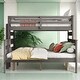 preview thumbnail 1 of 16, Stylish & Simple Style Wood Twin XL over Queen Bunk Bed with Ladder, Detachable Design, Save Space or Split Into 2 Beds, Gray Grey
