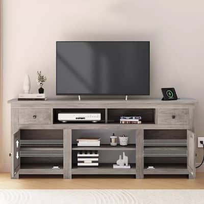 Farmhouse TV Stand W/ Storage Drawer for TVs Up to 80" - 73 inches