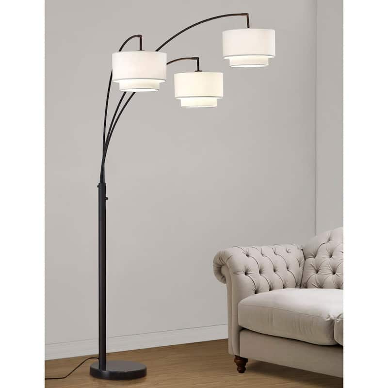 Broadway 3-light 4-way Switch Arch Floor Lamp