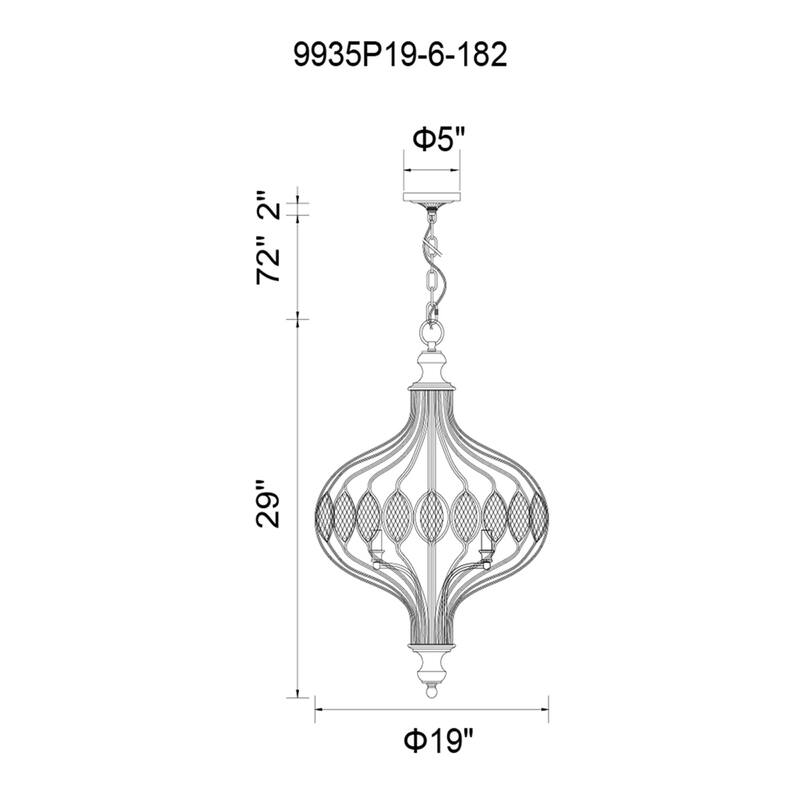 Altair 6 Light Chandelier With Antique Bronze Finish - Antique Bronze