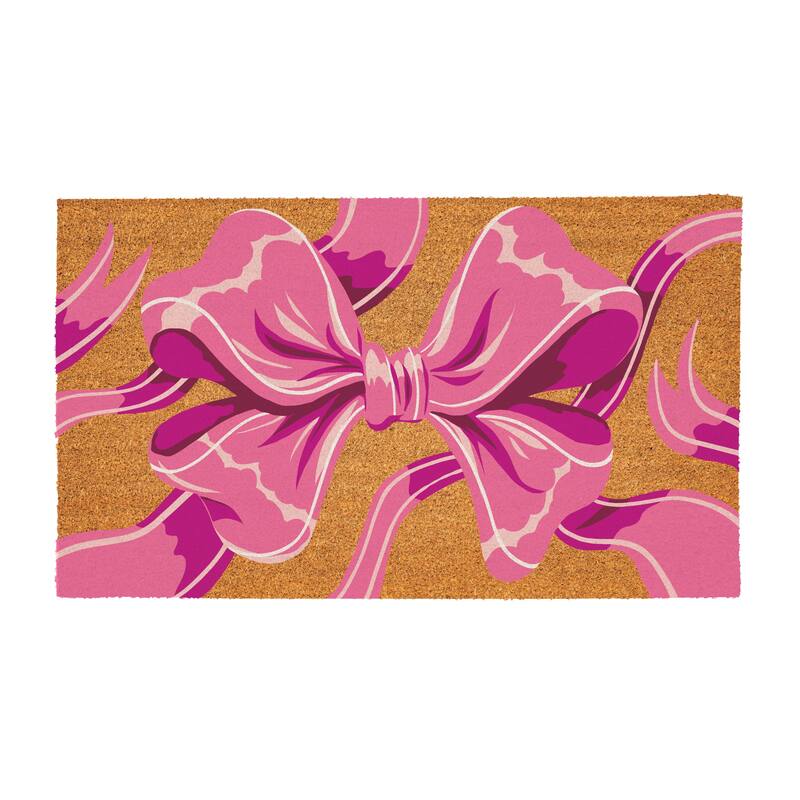 Bunny Blooms Bright Bow Coir Mat 30"x18" - 30" x 18"