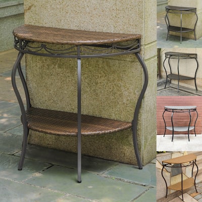 Valencia Resin Wicker Outdoor Half-moon Table
