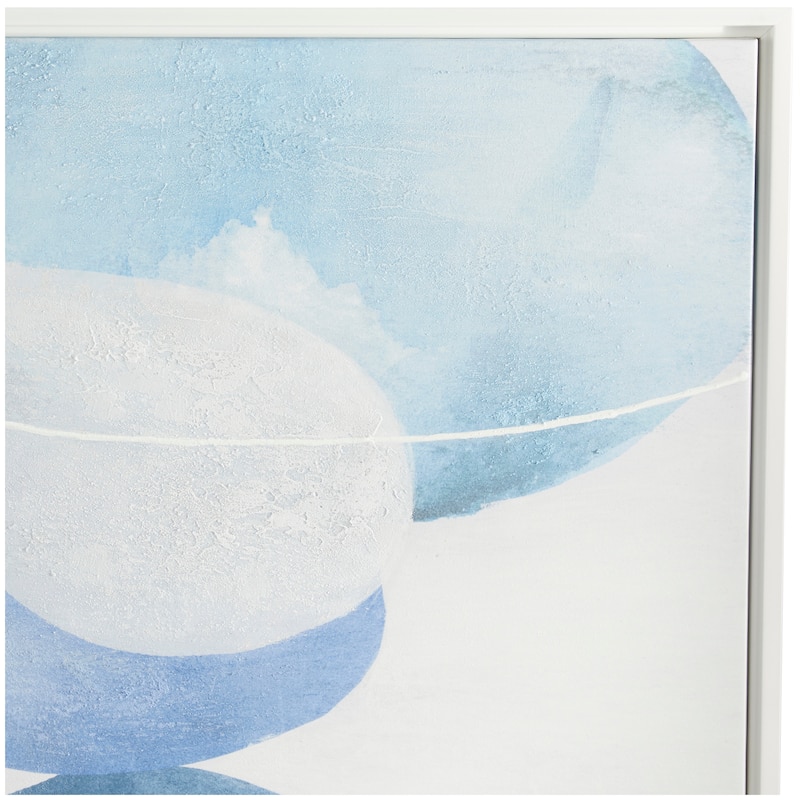 Canvas Abstract Overlapping Circle Framed Wall Art with White Frame - Blue - Roche River Decor
