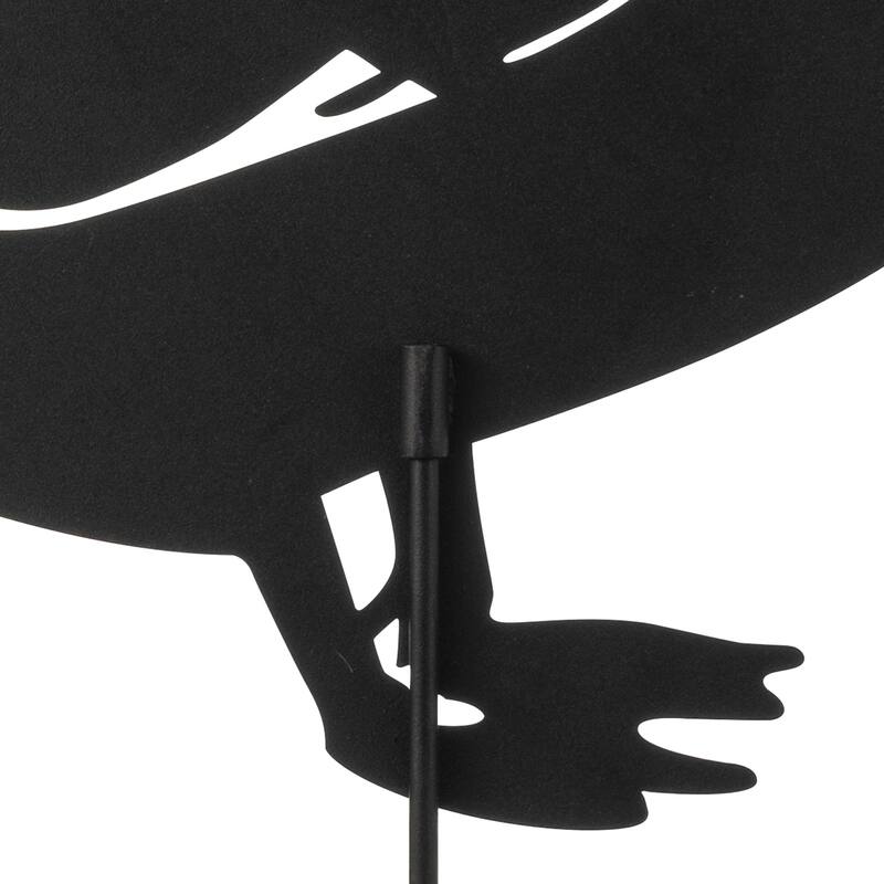 Glitzhome 2-in-1 Black Metal Cat Rabbit Duck Dog Silhouette Yard Stakes Wall Decor (Set of 3)