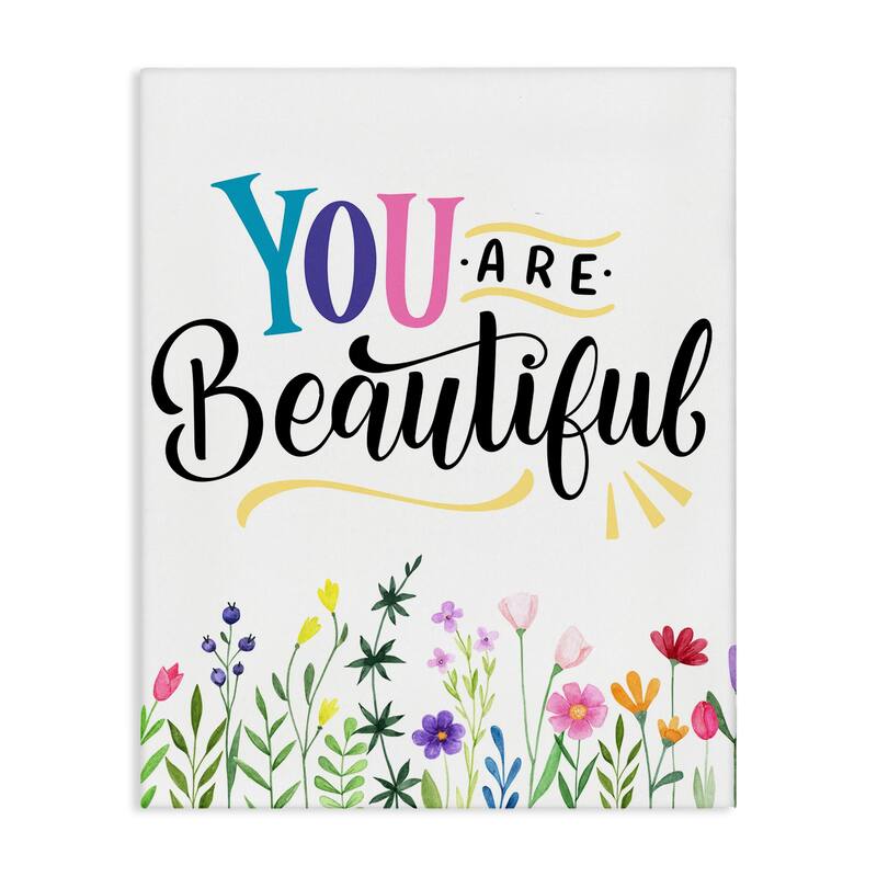 Stupell You Are Beautiful Encouragement Canvas Wall Art Design By Kim Allen - 36 x 48
