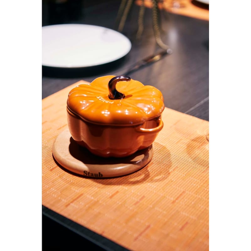STAUB Oval Magnetic Wood Trivet - Brown