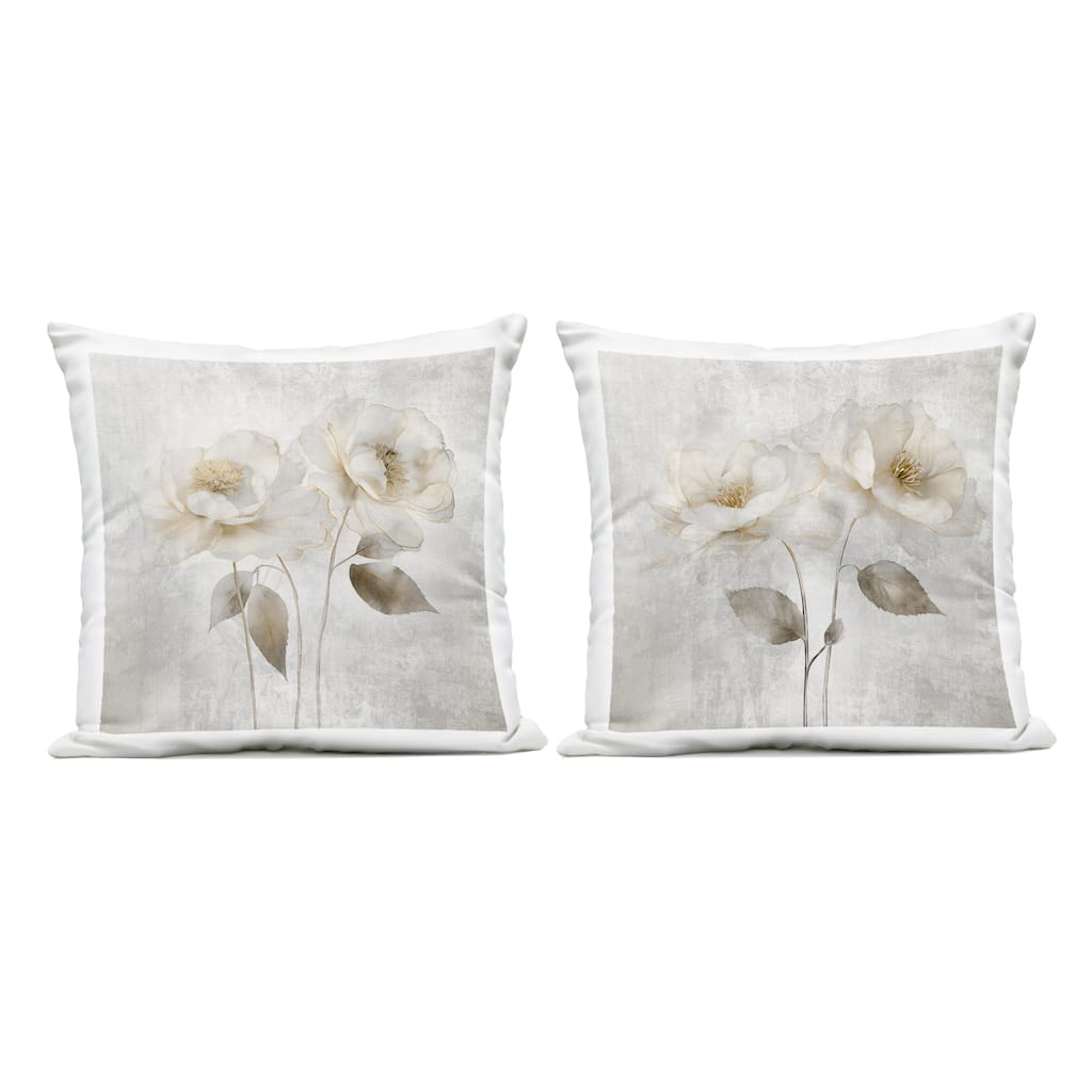 Stupell Soft Chic Roses Printed Outdoor Throw Pillow Design by Irene Weisz (Set of 2)