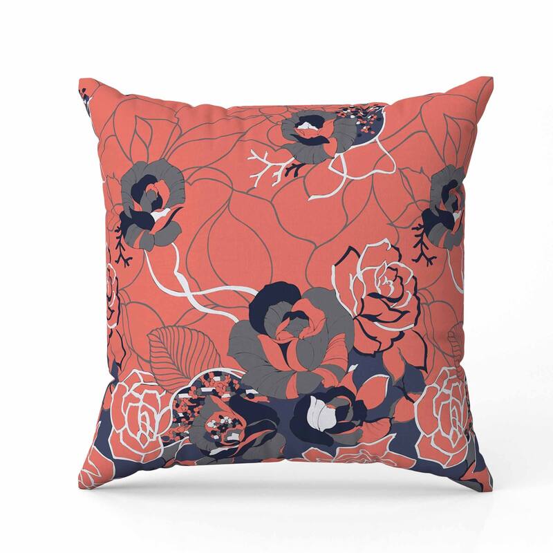 Regal Rose Retreat Faux Suede Reversible Throw Pillow Desaturated and Red