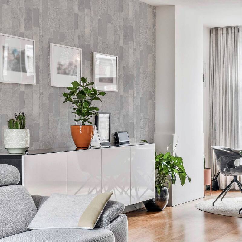 Arthouse Kintsugi Silver Geometric Wallpaper