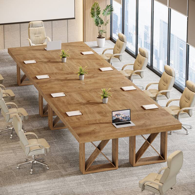 63-Inch Long Wood Conference Table, Simple Meeting Desk for Home Office & Small Team Gatherings