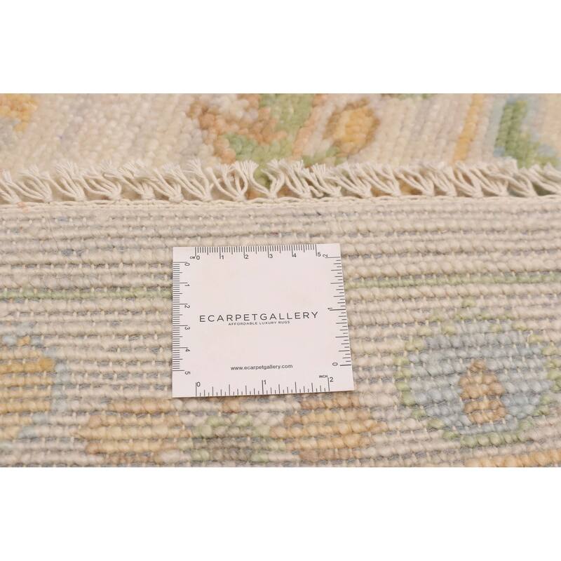 ECARPETGALLERY Hand-knotted Modern Oushak Ivory Wool Rug - 9' 11" x 13' 7"