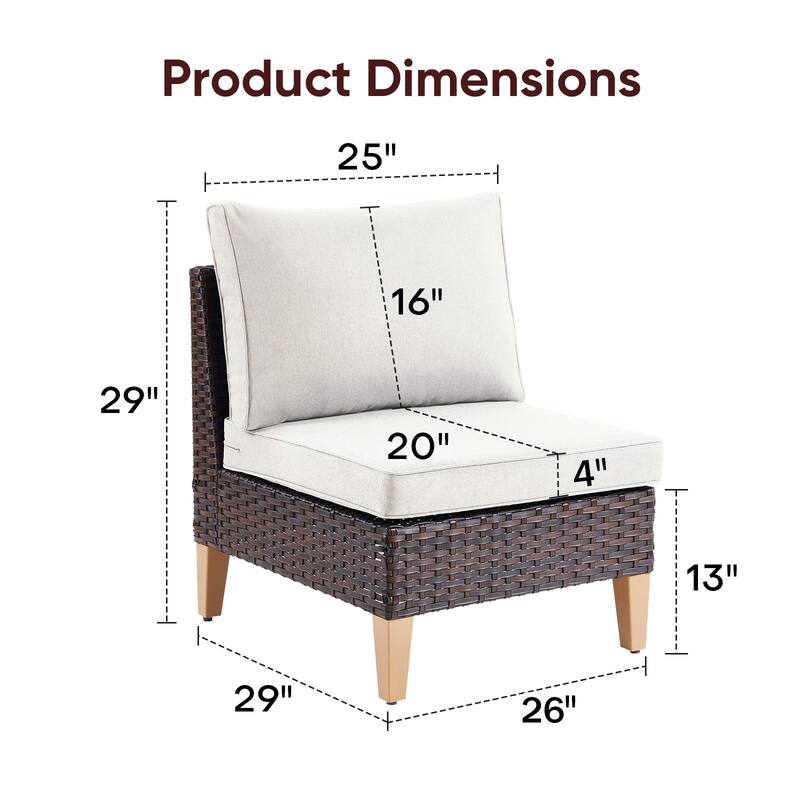 Gymojoy PE Rattan Patio Chairs, Ottoman Set