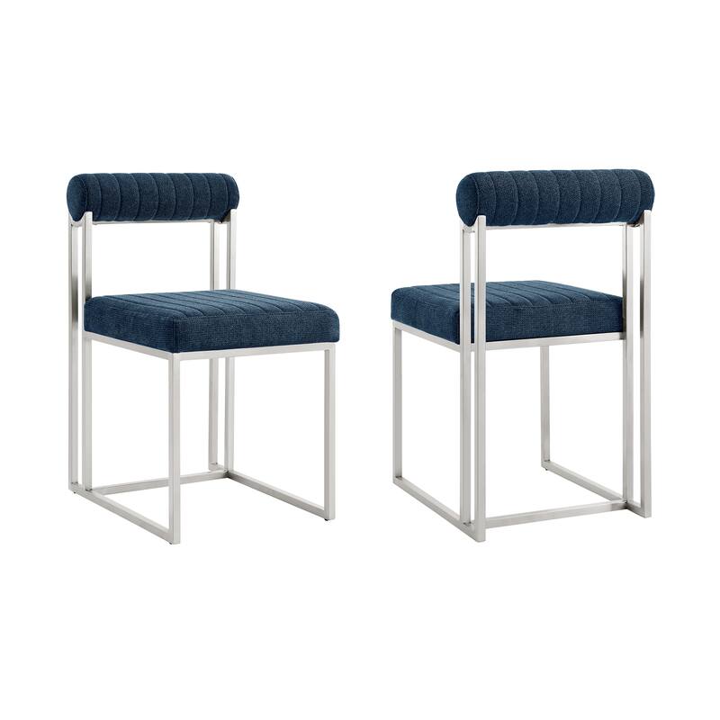 Anastasia Modern Upholstered Metal Dining Chairs - Set of 2