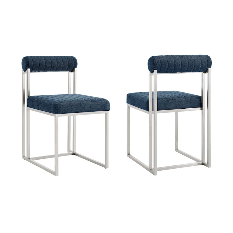 Anastasia Modern Upholstered Metal Dining Chairs - Set of 2