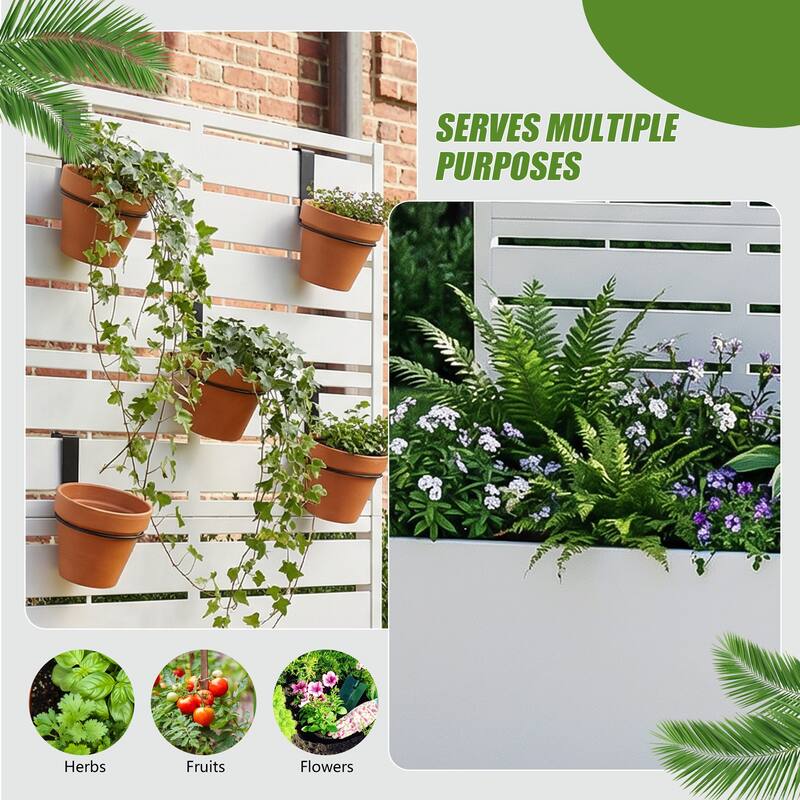 Galvanized Planter Box with Trellis & Privacy Screen