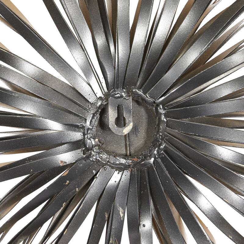 Metal Sunburst 3D Looped Home Wall Decor with Mirror Accent - Set of 3 Gold or Silver - Roche River Decor