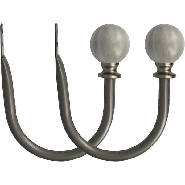 MERIVILLE Set of 2 Decorative Spanish White Marble Ball End Window