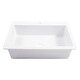 preview thumbnail 2 of 7, Jackson Crisp White Fireclay 33" Single Bowl Drop-In Kitchen Sink (1 Hole) with Bruton Chrome Faucet Kit