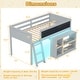 preview thumbnail 2 of 18, Gymax Kids Loft Bed w/LED Lights Chalkboard & Removable Bookcase