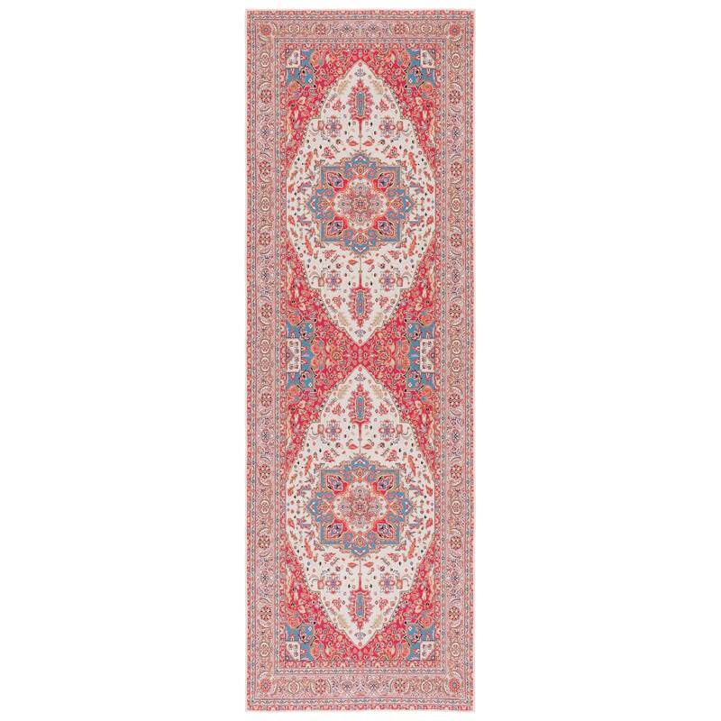 SAFAVIEH Tucson Machine Washable Slip Resistant Mazie Oriental Medallion
