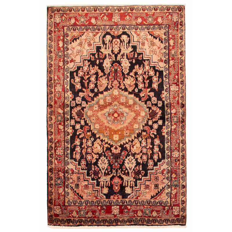 Anadol Red Rug 4'2" x 6'8" - 4'3 x 6'9 - Black/ Red - 4'3 x 6'9