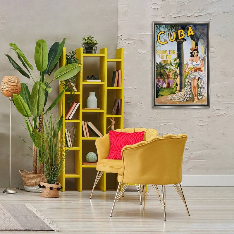 Stupell Cuba Travel Advertisement Framed Floater Canvas Wall Art Design By Marcus Jules